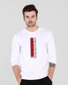 Shop Rebel Stripe Full Sleeve T-Shirt White-Front