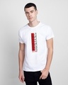 Shop Rebel Stripe Half Sleeve T-Shirt White-Front
