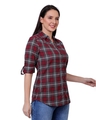 Shop Women's Brown Checkered Casual Shirt-Full