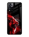 Shop Red Angry Lion Printed Premium Glass Cover For Mi 11i (Impact Resistant, Matte Finish)-Front