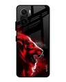 Shop Red Angry Lion Printed Premium Glass Cover For Mi 11X (Impact Resistant, Matte Finish)-Front