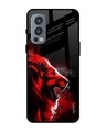 Shop Red Angry Lion Printed Premium Glass Cover For OnePlus Nord 2 5G (Impact Resistant, Matte Finish)-Front