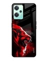 Shop Red Angry Lion Printed Premium Glass Cover For OnePlus Nord CE 2 Lite 5G (Matte Finish)-Front