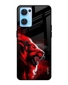 Shop Red Angry Lion Printed Premium Glass Cover For Oppo Reno7 5G (Impact Resistant, Matte Finish)-Front