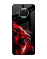 Shop Red Angry Lion Printed Premium Glass Cover For Xiaomi Mi 10i 5G (Impact Resistant, Matte Finish)-Front
