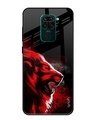 Shop Red Angry Lion Printed Premium Glass Cover For Xiaomi Redmi Note 9 (Impact Resistant, Matte Finish)-Front