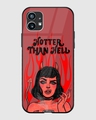 Shop Red & Black Hotter Than Hell Premium Glass Case for Nothing Phone (1)-Front