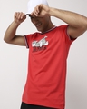 Shop Men's Red Dreamer Tom Typography Varsity T-shirt-Front
