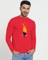 Shop Men's Red Freedom Feather Graphic Printed Sweatshirt-Front