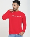 Shop Men's Red Friends Typography Sweatshirt-Front