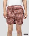 Shop | Red Geometric Pattern Boxer Shorts | Math Boxers-Front