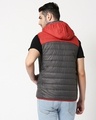 Shop Men's Red & Grey Puffer Jacket With Detachable Hoodie-Full