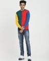 Shop Men's Blue & Red Color Block Flat Knit Sweater-Full