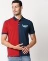 Shop Red Half & Half Polo T-Shirt-Front