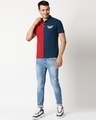 Shop Red Half & Half Polo T-Shirt
