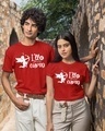 Shop Pack of 2 Red I'll Be Your Cupid Typography Cotton T-shirt-Front