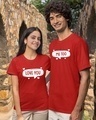 Shop Pack of 2 Red Love You Me Too Typography Cotton T-shirt-Full