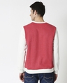 Shop Red Melange Contrast Sleeve Fleece Sweatshirt-Full