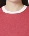 Shop Women's Red Melange Contrast Sleeve Sweater