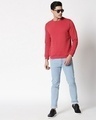 Shop Red Melange Fleece Sweatshirt-Full