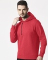 Shop Men's Red Zip Panel Hoodie-Front