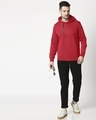 Shop Men's Red Zip Panel Hoodie