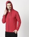 Shop Men's Red Zipper Hoodie-Design