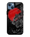 Shop Red Moon Tiger Printed Premium Glass Cover For iPhone 13 mini (Impact Resistant, Matte Finish)-Front