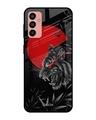 Shop Red Moon Tiger Printed Premium Glass Cover for Samsung Galaxy M13 (Shock Proof, Scratch Resistant)-Front