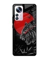 Shop Red Moon Tiger Printed Premium Glass Cover For Mi 12 Pro 5G (Impact Resistant, Matte Finish)-Front