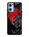 Shop Red Moon Tiger Printed Premium Glass Cover For Oppo Reno7 5G (Impact Resistant, Matte Finish)-Front