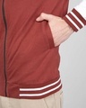 Shop Men's Red & White Color Block Varsity Bomber Jacket