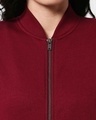Shop Women's Red Zipper Bomber Jacket