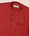 Shop Red Plus Size Solid Mandarin Collar Shirt-DAVE