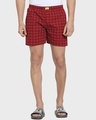 Shop Men's Red Checked Boxers-Front