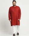 Shop Men's Red Relaxed Fit Plus Size Kurta-Full