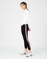 Shop Red Stripes Fleece Sports Trim Joggers