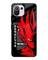 Shop Red Vegeta Premium Glass Case for Mi 11 Lite NE 5G (Shock Proof,Scratch Resistant)-Front