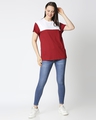 Shop Red Velvet-White Color Block Boyfriend T-Shirt