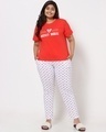 Shop Women's Red & White Mickey Nightwear Set-Front