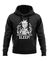 Shop Geniuses Don't Need Sleep (Glow In The Dark)   Rick And Morty Official Hoodie-Front