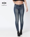 Shop Regal Blue Mid Rise Stretchable Women's Jeans-Front