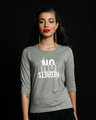 Shop Regrets-none Round Neck 3/4th Sleeve T-Shirt-Front