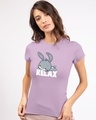 Shop Relax Chibi Bunny Half Sleeve T-Shirt (LTL)-Front