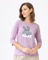 Shop Relax Chibi Bunny Round Neck 3/4th Sleeve T-Shirt (LTL)-Front