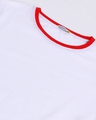 Shop Retoro Red Color Block Sleeve T-Shirt