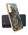 Shop Retro Art Copper Metallic Gold Premium Glass Case for Samsung Galaxy S23 Plus 5G-Front