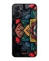 Shop Retro Gorgeous Flower Printed Premium Glass Cover For Oppo A76 (Impact Resistant, Matte Finish)-Front