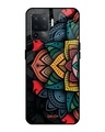 Shop Retro Gorgeous Flower Printed Premium Glass Cover For Oppo F19 Pro (Impact Resistant, Matte Finish)-Front