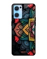 Shop Retro Gorgeous Flower Printed Premium Glass Cover For Oppo Reno7 5G (Impact Resistant, Matte Finish)-Front
